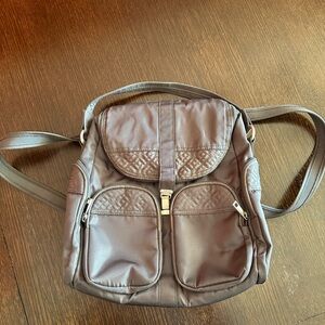 Travelon grey backpack purse